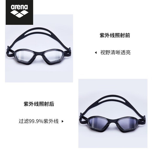 Arena (arena) swimming goggles imported large-frame waterproof and anti-fog high-definition unisex color-changing professional large-frame swimming goggles imported black CBBK (color-changing mirror)