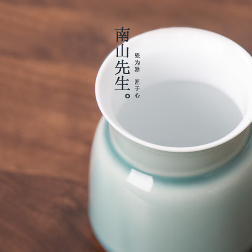 Mr. Nanshan Chujianqingshan Tea Ceremony Six Gentlemen Simple Kung Fu Tea Accessories Simple Household Tea Ceremony Accessories Chujianqingshan_green gray glaze_brass+ebony wood