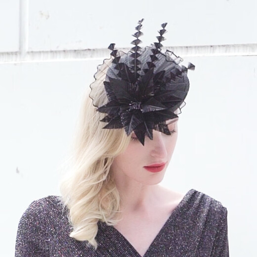 EE summer new style black flower banquet ladies fashion hat hat women summer elegant lace flower hat black adjustable