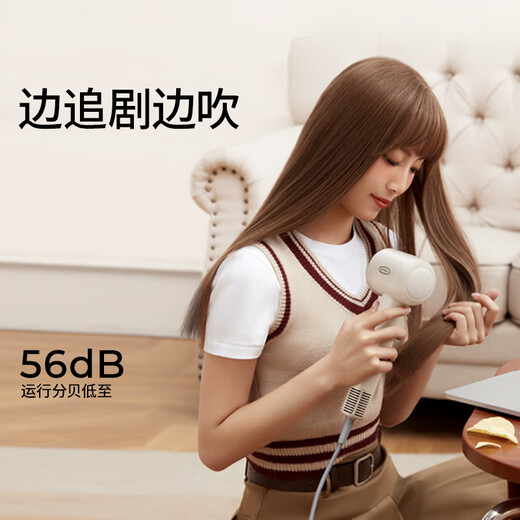 Straight-forward high-speed hair dryer for home high-wind negative ion hair care low-noise quick-drying hair dryer selection gift box birthday gift for girlfriend national subsidy S1 white low-end version