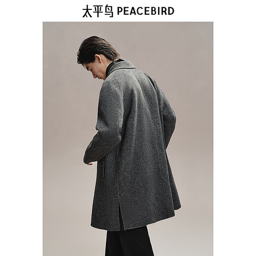 PeaceBird Men's Clothing [lana de sarga] abrigo de lana de lana de lana de invierno