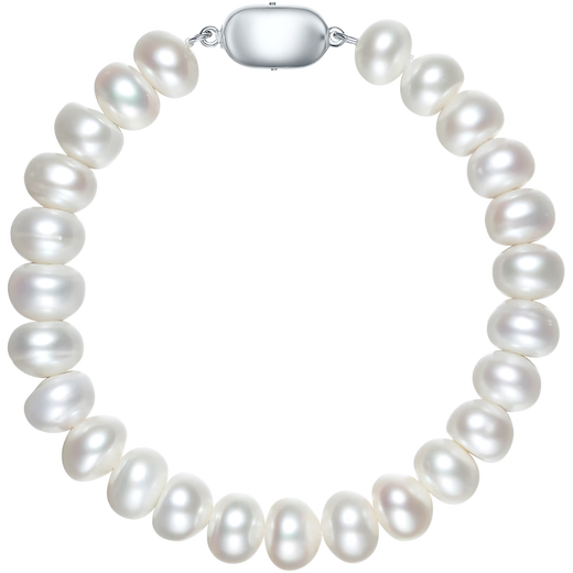 Saturday Fortune S925 silver pearl bracelet birthday gift X0713546 oblate shape approximately 7.5mm 17cm