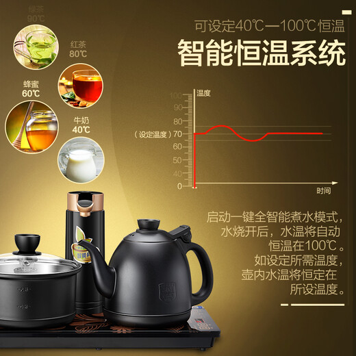 KAMJOVE fully automatic water supply electric kettle, electric teapot, tea set, kettle, fully intelligent electric tea stove, K9 black version
