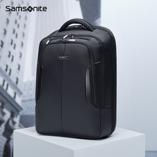 新秀丽（Samsonite）男士双肩包 商务电脑包 出差大容量书包 背包旅行包生日礼物BP0 BP0010黑色