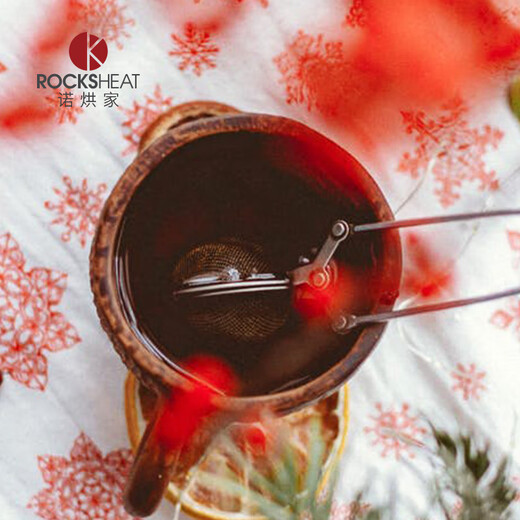 ROCKSHEAT hand-held stainless steel spherical flour sieve closed filter sugar powder cocoa powder matcha powder mesh sieve baking tool spherical flour sieve