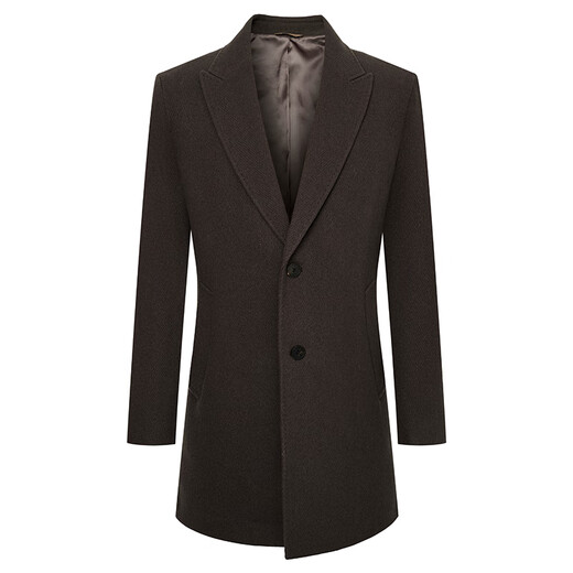 Anuncio Comba de pájaro Ropa para hombres [anti-madrugas y cálidas] Empresas casuales Capas de lana de lana de lana de un solo pecho de lana texturizada Brown de nogal 2xl -52 (185/104)