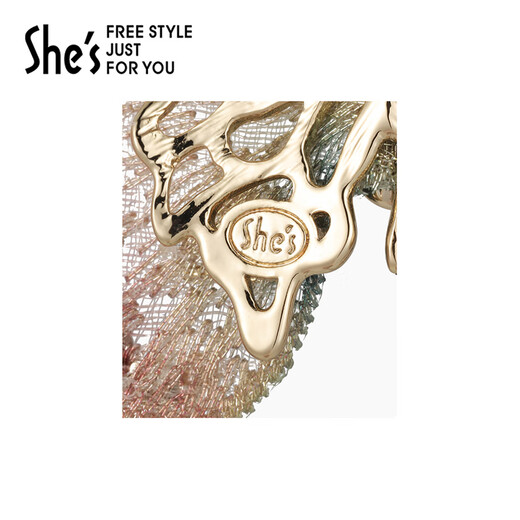 She s Qianzi natural replica original national style embroidered butterfly brooch high-end light luxury corsage pin birthday gift for women pink A0