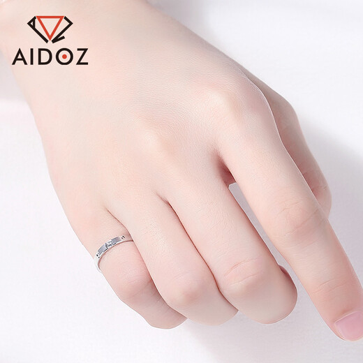 Aido diamond pt950 platinum ring women's platinum tail ring fashion ring for girlfriend memory ring 6# 1.2-1.4 grams (face width about 2 mm)