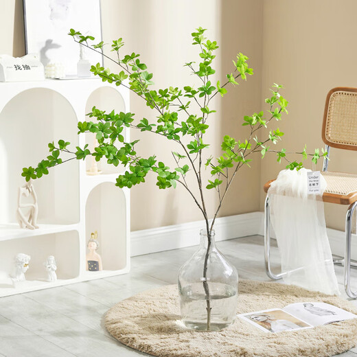 Flower e flow Nordic wind horse drunken wood simulation green plant Japanese hanging clock plant decoration fake tree indoor living room floor-standing potted ornaments B model simulation hanging clock branches