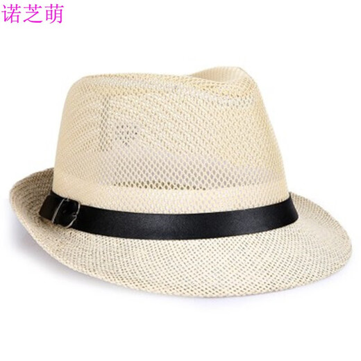 诺芝萌 中老年礼帽夏季网帽太阳帽遮阳帽透气网眼短檐凉帽男士礼帽NE516 咖啡色 均码 头围58cm