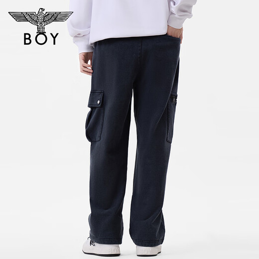 BOY LONDON男女同款长裤休闲百搭直筒宽松灰色工装裤N15042 灰色 L