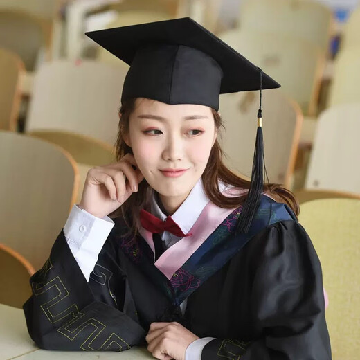 Yaojia Degree Bachelor's Clothes Graduation Gowns College Men's and Women's College Wind Engineering Undergraduate Liberal Arts Master's Doctoral Tutor's Gown Bachelor's Clothes Pink Liberal Arts-Basic Style Full Set M (Recommended Height 160-170)