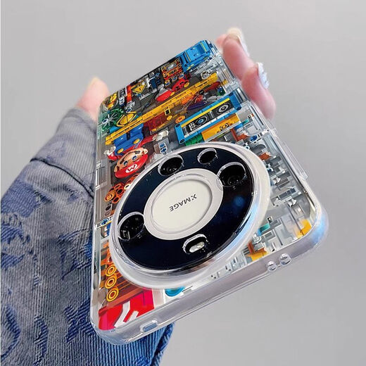 
Mechanical Mario suitable for Huawei mate60 mobile phone case PURA70PRO cartoon 70 transparent apple 15 men's X set Space shell-transparent-JH722 Mechanical Mario Huawei mate60pro