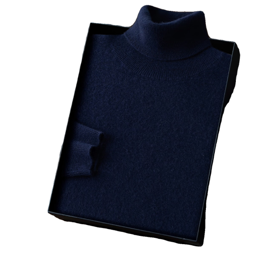 Ordos City cashmere sweater men's pure cashmere base shirt turtleneck sweater men's lapel pullover knit sweater Official store flagship 1980 gold camel M