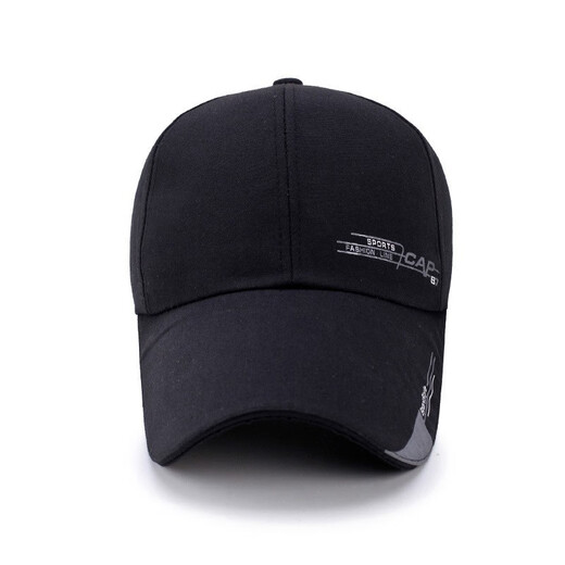 Zhichuan hat men's Korean style extended brim baseball cap men's outdoor fishing hat sun protection sports travel hat 27 black