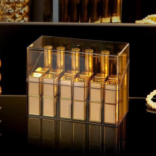 KAMAN lipstick storage box dust-proof Internet celebrity desktop cosmetics box with lid multi-grid lip glaze lipstick rack 18-grid heightening dust-proof