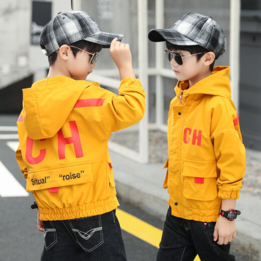 Beihaiqu Children's Clothing Boys' Jackets Spring Windbreakers Children's Three-in-One Detachable Trendy Brand Medium and Large Children's Jackets Green Size 150 (recommended height 135-145 cm)