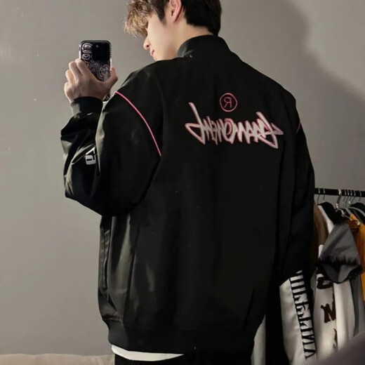 Digada motorcycle baseball jacket men's spring new American high street racing trend casual top TMGCD-W623 black XL