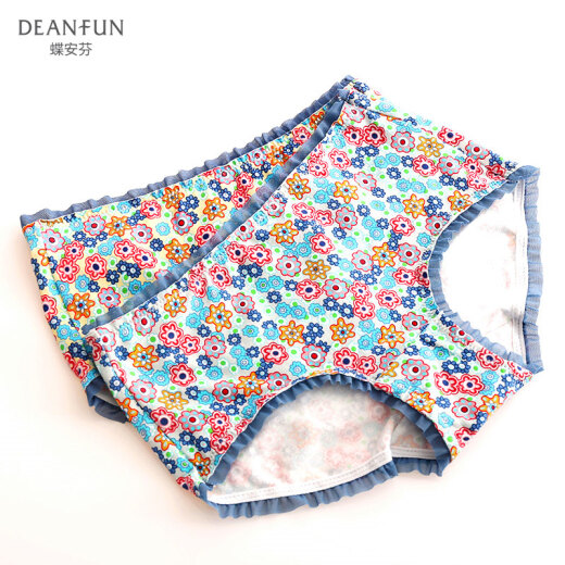 Deanfun women's underwear 4 pairs of mid-waist printed seamless mesh edge cotton women's boxer briefs gift box size L