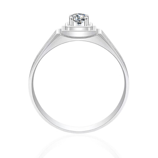 AVHE white platinum platinum men's ring four-prong wide version men's ring CVD diamond artificially cultivated diamond ring engagement wedding platinum wide version micro-set men's ring - D color 30 points VVS