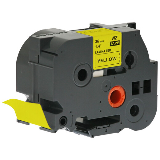 ETT-Applicable Brothers Label Machine Ribbon 161 561 761 261 36mm Yellow-Back Black Text ETT-661 Etikett Machine Ribbon