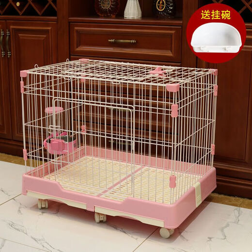 Jiamen JIAMEN (JIAMEN) dog cage small and medium-sized dog indoor with toilet Teddy small pet dog cat cage rabbit cage villa isolation fence dog cage blue wheel large size 99*62*71cm