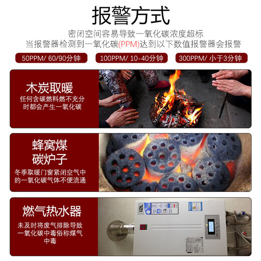 立可安 立可安科技家用一氧化碳探测器CO木炭燃烧报警器煤炭蜂窝煤锅炉烧炭泄漏报警 681中证新国标一氧化碳报警器