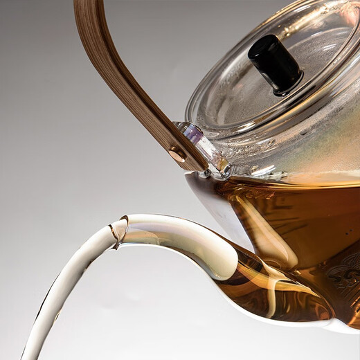 Rongshantang glass tea kettle kettle electric ceramic stove stove tea making set health pot tea making set Kung Fu tea set tea kettle bamboo handle radiant glass steaming tea set-Haihai Jiangya