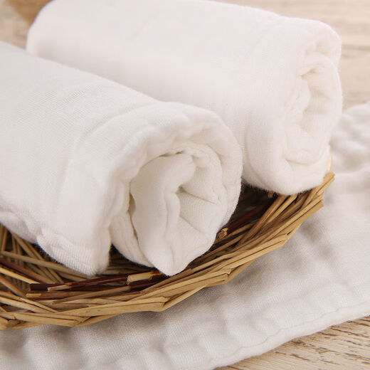 Disney (Disney) Babywindeln, waschbare Gaze aus reiner Baumwolle, Erdnusswindeln für Neugeborene, verdicktes Meson-Tuch, Babywindelunterlage, 5 Stück 12-lagige Mullwindeln + 3 Stück Klettverschluss, 1 Stück M Größe 35 * 14 cm, empfohlen 0-6 Monate