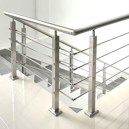 Huihao 304 Edelstahltreppe Handlauf Indoor -Terrasse Haus selbstinstallierte Säule Modernes einfaches Balkon Leitplanke 50 quadratische Röhrchen Schleifen Originalfarbe - Einsäule Gesamthöhe: 1050 mm - Standardmodell