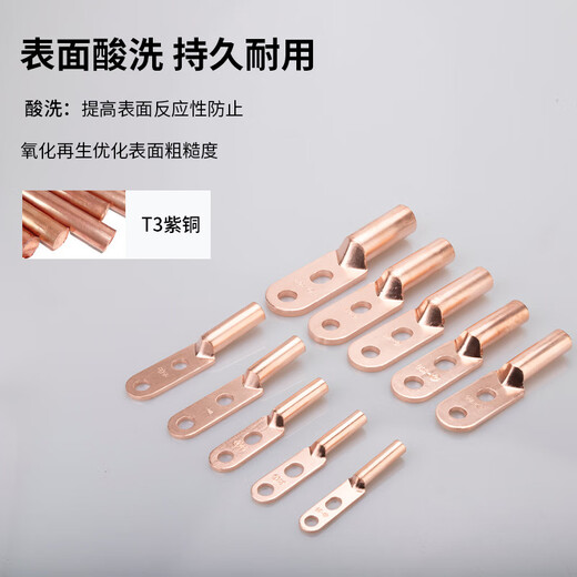 Fetta DT-S double-hole copper nose wire nose cold-pressed electrical wiring terminal copper wire lug cable oil plug connector DT-S-185