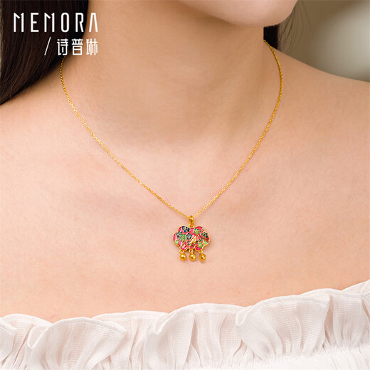 Shipulin 18K gold pendant, new Chinese style K gold pendant for women, yellow 18K gold