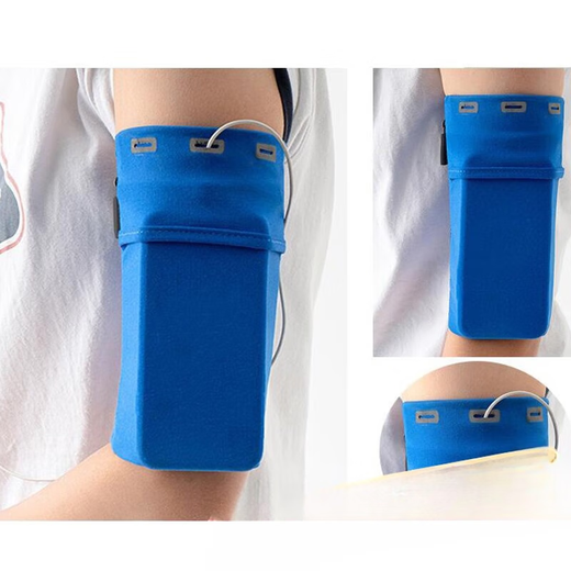Shantou Lincun sports mobile phone arm bag for men and women, outdoor fitness equipment, running bag, arm bag, arm strap, arm cover, blue S (suitable for arm circumference 19-23cm)