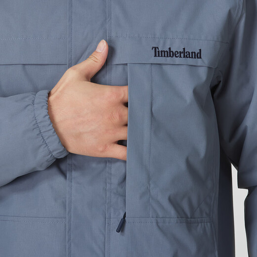 添柏岚（Timberland）官方外套男 春秋轻便防风防水连帽外套户外休闲运动服登山冲锋衣 A695W073/中蓝色 (晒图退10) XS (165/80A)