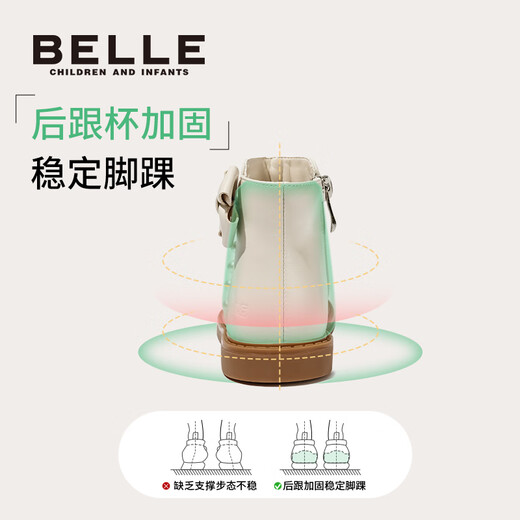 Belle Kinderschuhe, Baby -Modestiefel, Herbst und Winter plus Samt warme Kinderlederstiefel, weiche Einzelmädchen Prinzessin Kurzstiefel Trend De3957 Beige 24
