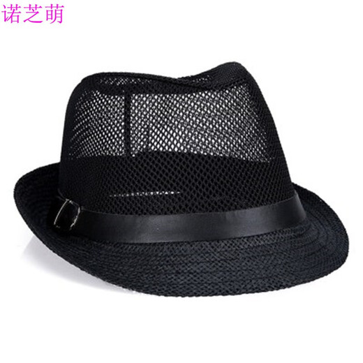 诺芝萌 中老年礼帽夏季网帽太阳帽遮阳帽透气网眼短檐凉帽男士礼帽NE516 咖啡色 均码 头围58cm