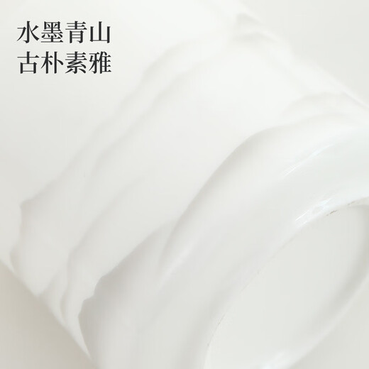 Shangyanfang mutton-fat jade porcelain tea cup home office mug with lid Dehua white porcelain water cup ceramic personal use 3mocai-free office cup