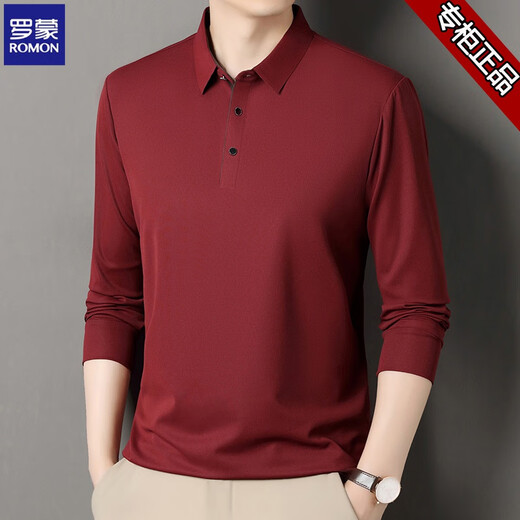 Herbst der Romon Herbst neue lässige lockere lockere T-Shirt-Revers mit mittleren Alters im mittleren Alter, ohne bügeln und markose Basispolar-Milch Tee Kaffee 6626 175/XL [Empfohlenes Gewicht 130-150 Jin [Jin gleich 0,5 kg]]]
