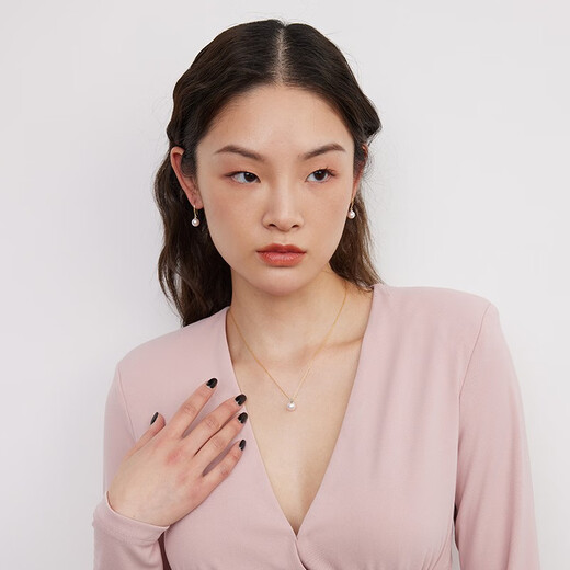 Ruan S (Ruan S) 18k gold seawater akoya pearl pendant classic princess style pearl necklace clavicle chain female birthday gift jewelry 18K gold-gold/8-8.5mm (high quality)