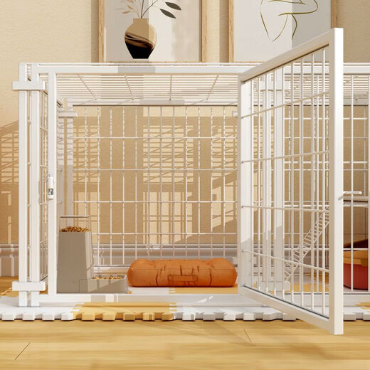 Jiamen JIAMEN (JIAMEN) anti-jailbreak fence dog cage household dog isolation fence free combination reinforced small dogs and cats Teddy Corgi black thick reinforced anti-tilt 7 pieces 160*80*100 topless regular style