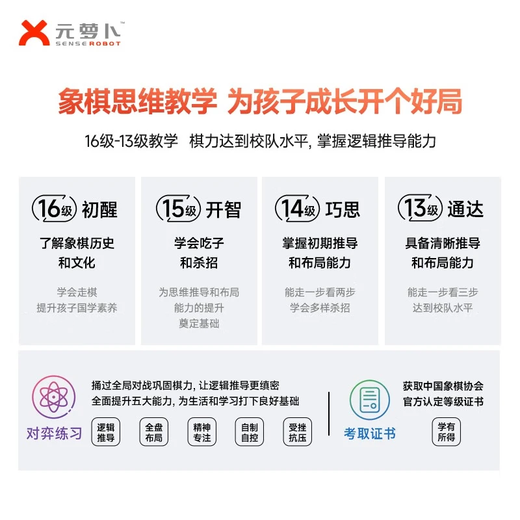 Yuanluobu SenseRobot AI chess robot SenseTang Technology Children's Early Education Learning Chinese Chess Robot Intelligent Dialogue Companion Robot PRO Hongmeng Intelligent Edition
