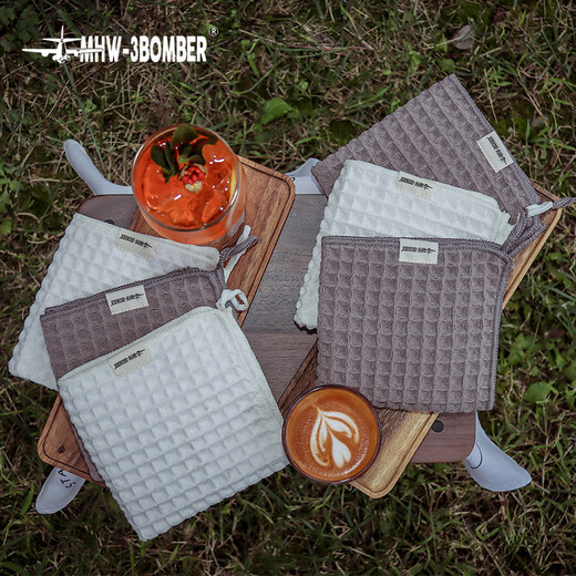 MHW-3BOMBER bomber bar towel, coffee-specific small rag lanyard, kitchen scouring pad, water-absorbent, quick-drying, not easy to shed lint