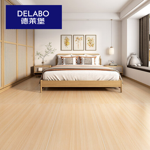 Delabo (Delabo) All-cerámico Luz suave de madera fina de madera tallada Azulejos 600x1200 Azulejos de piso Sala de estar Anti-Slip Ceramic Tiles IMitation Barda de piso de madera maciza 12605 600x1200mm