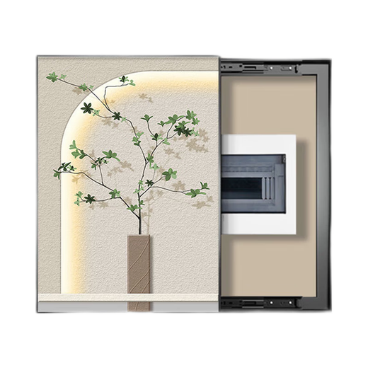 
Shunjixiangli Nordic vertical meter box decoration painting modern simple flower cover distribution box hanging painting power switch electric box painting K12213 [vertical version] 50*60cm (block 40*50) lift the cover black frame
