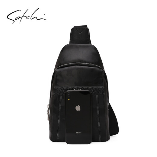 Satchi Sachi Bolso de pecho Bolso de hombros de moda para hombres adolescentes Crossbody Bag Ax12189-9h Black-Ax12189-9h