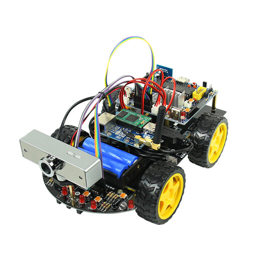 CreateBlock -Programmierroboter Intelligentes Auto C51 Microcontroller Kit WiFi Video -Überwachungsgeschwindigkeitsmessung Tracking Barrier Fernbedienung Light Search Bluetooth WiFi4 Paket One Skala -Teile