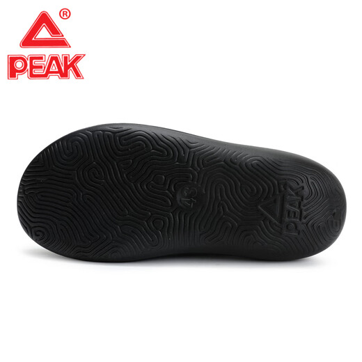 匹克态极拖鞋小胖拖男女款2025夏季新款户外沙滩运动拖鞋居家舒适凉拖 黑色/乳白 45