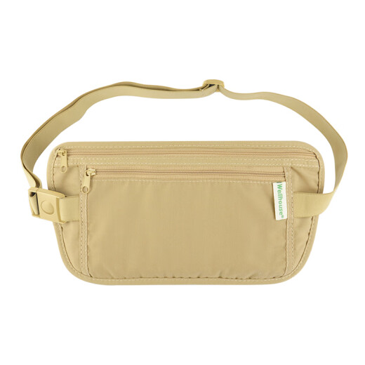 Bolsa de cintura íntima de Wellhouse, bolsa de certificado antirrobo para hombres y mujeres viajando al extranjero, facturas portátiles y almacenamiento de teléfonos móviles, color de albaricoque L estilo
