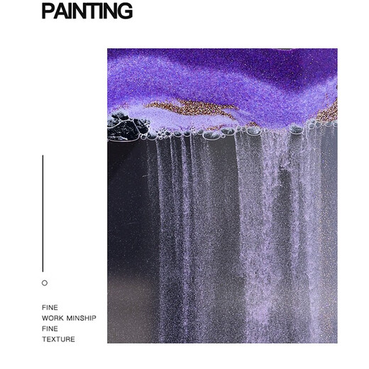 Three more than nine such as large size 12 inches, beautiful quicksand painting ornaments, hourglass, high-end art, light luxury quicksand creative gifts, round quicksand painting purple, diameter about 25cm