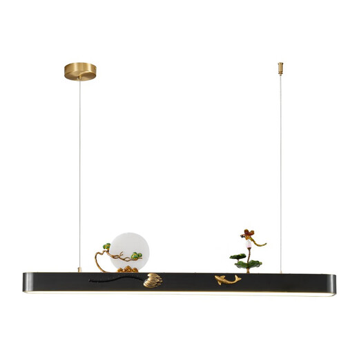 Heliang All Cobre NUEVO Lámpara de candelabros chinos Lámpara Long Long China Estudio Moderno Moderno Bar Lámpara de té Room 9921 9922 Dinción de cobre completa Hanger-1.2 metros-60 W Copre Color